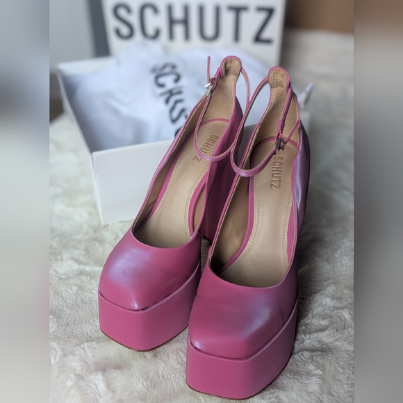 NIB Shutz Darlene Ankle Strap Pump in Pink Size 10 - Picture 5 of 12